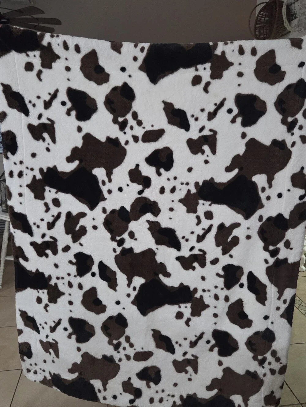 Faux Cow Print Throw Blanket 48x60 Soft